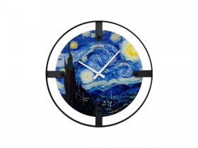 Часы интерьерные NT155 VAN GOGH STARRY NIGHT в Здвинске - zdvinsk.mebel-nsk.ru | фото