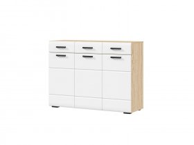 Комод 1200 КМ-01 Либерти (дуб сонома/белый глянец) в Здвинске - zdvinsk.mebel-nsk.ru | фото