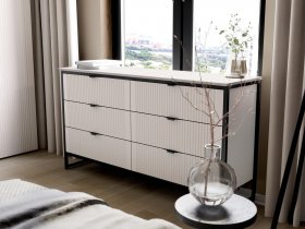 Комод 6 ящиков Нора (персидский жемчуг) в Здвинске - zdvinsk.mebel-nsk.ru | фото