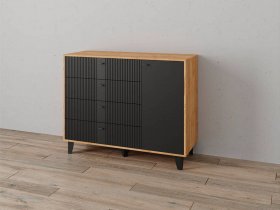 Комод «Катрин-13» ( дуб крафт золотой/карбон вулкан) в Здвинске - zdvinsk.mebel-nsk.ru | фото