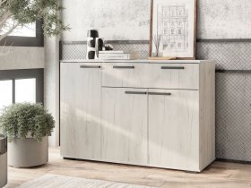 Комод Стандарт-4 NEW (дуб крафт белый) в Здвинске - zdvinsk.mebel-nsk.ru | фото