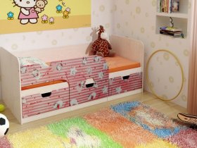 Кровать детская с ящиками 1,86 Минима Hello Kitty в Здвинске - zdvinsk.mebel-nsk.ru | фото