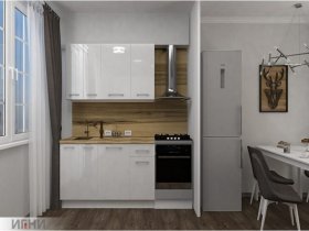 Кухонный гарнитур МДФ Выгодно и точка 1,5 м (белый глянец) в Здвинске - zdvinsk.mebel-nsk.ru | фото