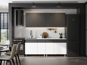 Кухонный гарнитур София (2,0м) (бланж/графит матовый) в Здвинске - zdvinsk.mebel-nsk.ru | фото