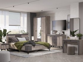 Модульная спальня Кассандра (дуб смоки/MF14) в Здвинске - zdvinsk.mebel-nsk.ru | фото
