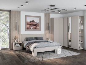 Модульная спальня Люмо (кашемир) в Здвинске - zdvinsk.mebel-nsk.ru | фото