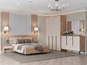 Модульная спальня Сицилия (дуб альпийский/тефия) в Здвинске - zdvinsk.mebel-nsk.ru | фото