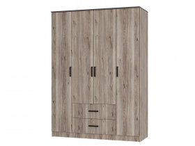 Шкаф четырехстворчатый Титан (дуб смоки) в Здвинске - zdvinsk.mebel-nsk.ru | фото