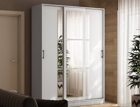 Шкаф-купе 1,6м «Стиль-2» (белый) в Здвинске - zdvinsk.mebel-nsk.ru | фото