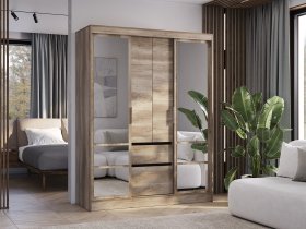 Шкаф-купе ШКК-06 Энигма (венге/дуб каньон) в Здвинске - zdvinsk.mebel-nsk.ru | фото