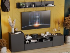Стенка «Сильвия» (графит серый) в Здвинске - zdvinsk.mebel-nsk.ru | фото