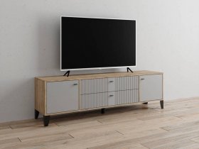 Тумба под ТВ Парус-10 (дуб крафт серый/серый) в Здвинске - zdvinsk.mebel-nsk.ru | фото