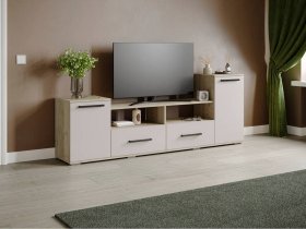 Тумба под ТВ Парус-2 (дуб крафт серый/кашемир) в Здвинске - zdvinsk.mebel-nsk.ru | фото