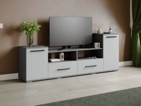 Тумба под ТВ Парус-2 (графит серый/серый камень) в Здвинске - zdvinsk.mebel-nsk.ru | фото